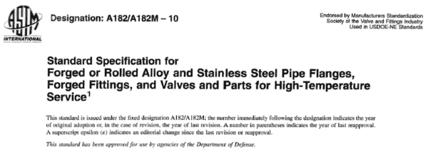 Image certifying the austenitic grade of stainless steel that uses higher carbon content for use higher temperature services.