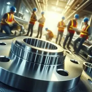 Flange at an angle to allow see workers who selected it because it has the proper JIS flange vs ANSI flange certifications.