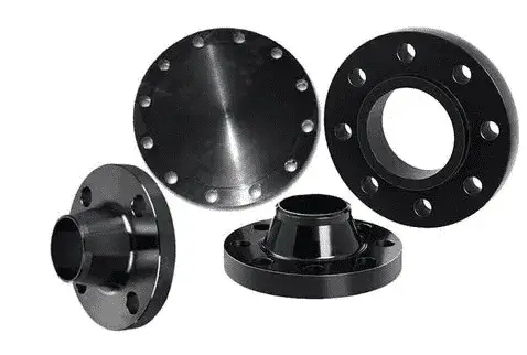 Show the differences between Stainless Steel Flanges VS. Carbon Steel Flanges, highlighting characteristics of carbon flanges.