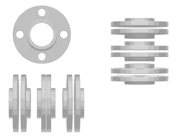 Diagram showing flanges in vertical and horizontal alignment, perfect for illustrating DIN vs ANSI Flanges: A Comparison of Metric and Imperial Standards