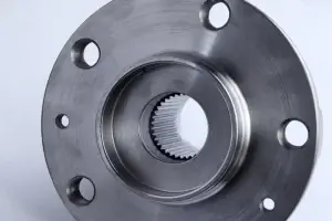 Detailed image of a flat face flange with smooth, uniform sealing surface, used for low-pressure or cast iron connections.