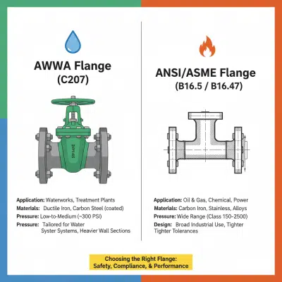 High-resolution illustration of Applications of Stainless Steel Flanges for pipelines, refineries, and waterworks
