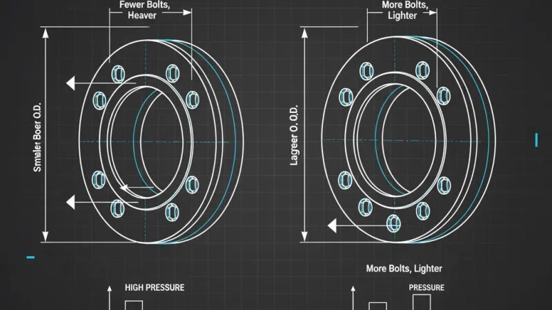 Detailed engineering design showing ASME B16.47 Series A and Series B flanges side by side, illustrating dimensional and pressure-handling variations — Ready to Choose the Right Flange for Your Project?