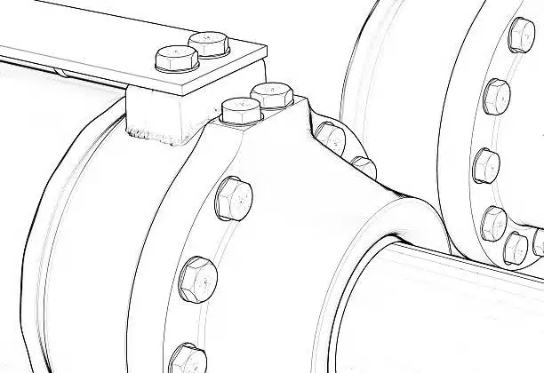Image of a Blind Flange Drawing showing clear dimensions, layout, and material structure for pipeline projects