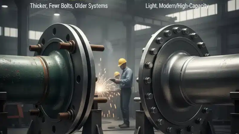 Industrial engineer reviewing two flange models, Series A and Series B, evaluating pressure and dimensional accuracy for project selection — Ready to Choose the Right Flange for Your Project?