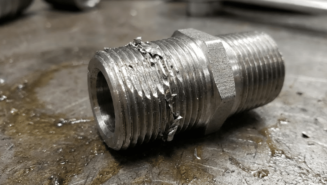 damaged threaded flange