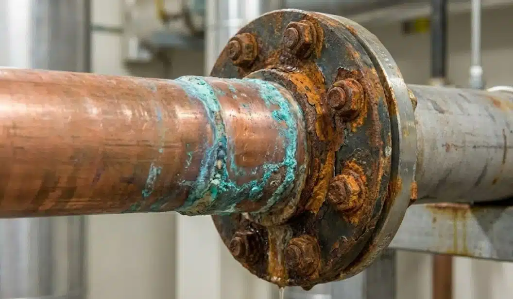 copper pipe flange galvanic corrosion